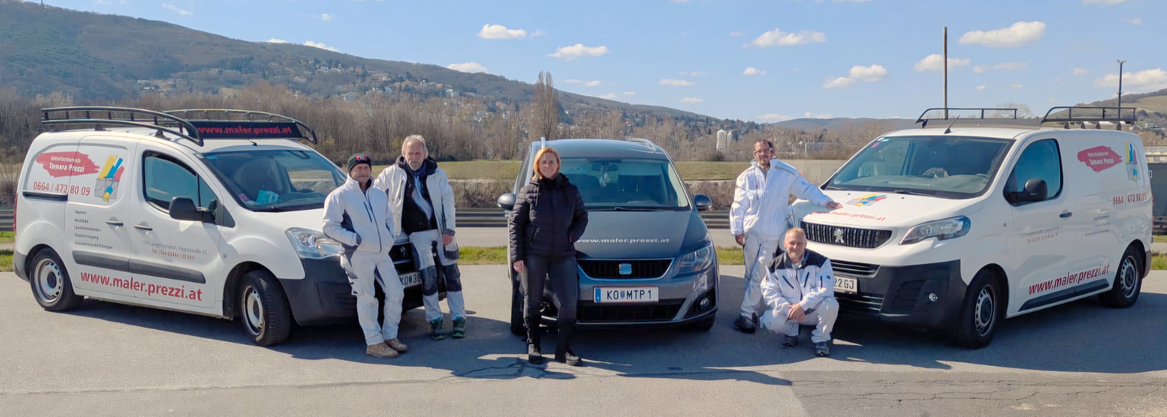 Gruppenbild mit Mitarbeitern des Malerfachbetriebs Tamara Prezzi